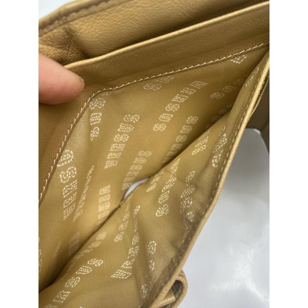 Versus by Versace Women's Beige Brown Wallet Silver Buckle Trifold Leather Y2K - Picture 7 of 13